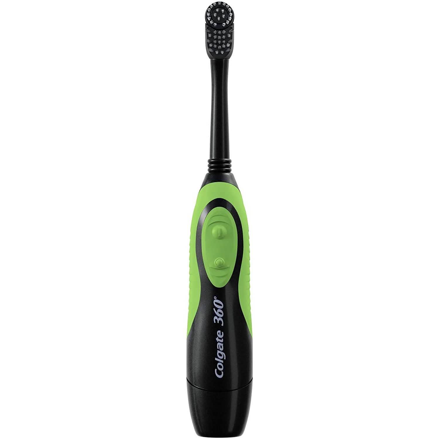 Lot de 2 : Brosse à dents Colgate 360 à piles au charbon