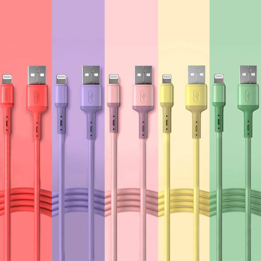 Lot de 2 : Câbles de recharge colorés - Lightning ou USB-C