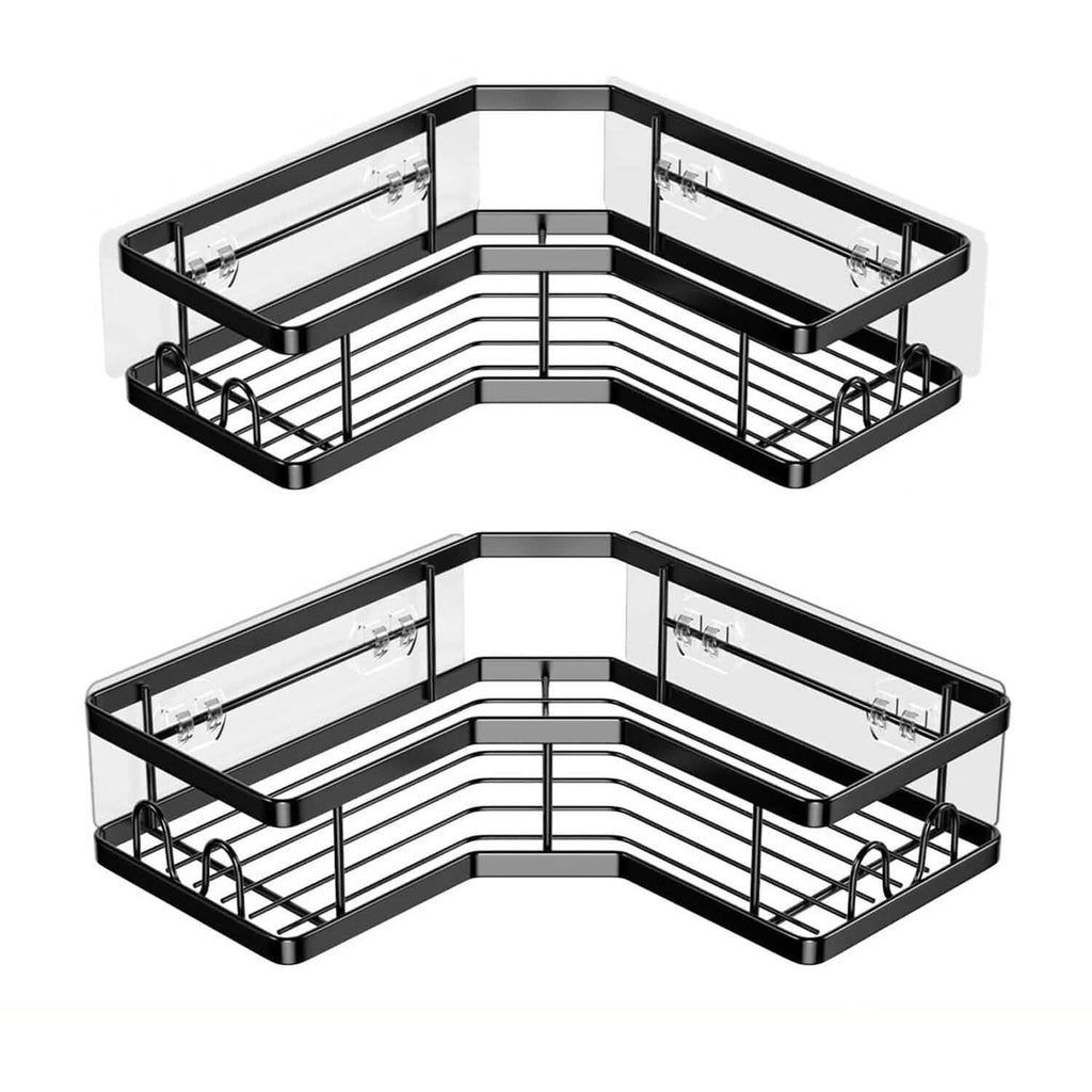 Lot de 2 : Étagère de douche d'angle, sans perçage, organisateur de douche adhésif