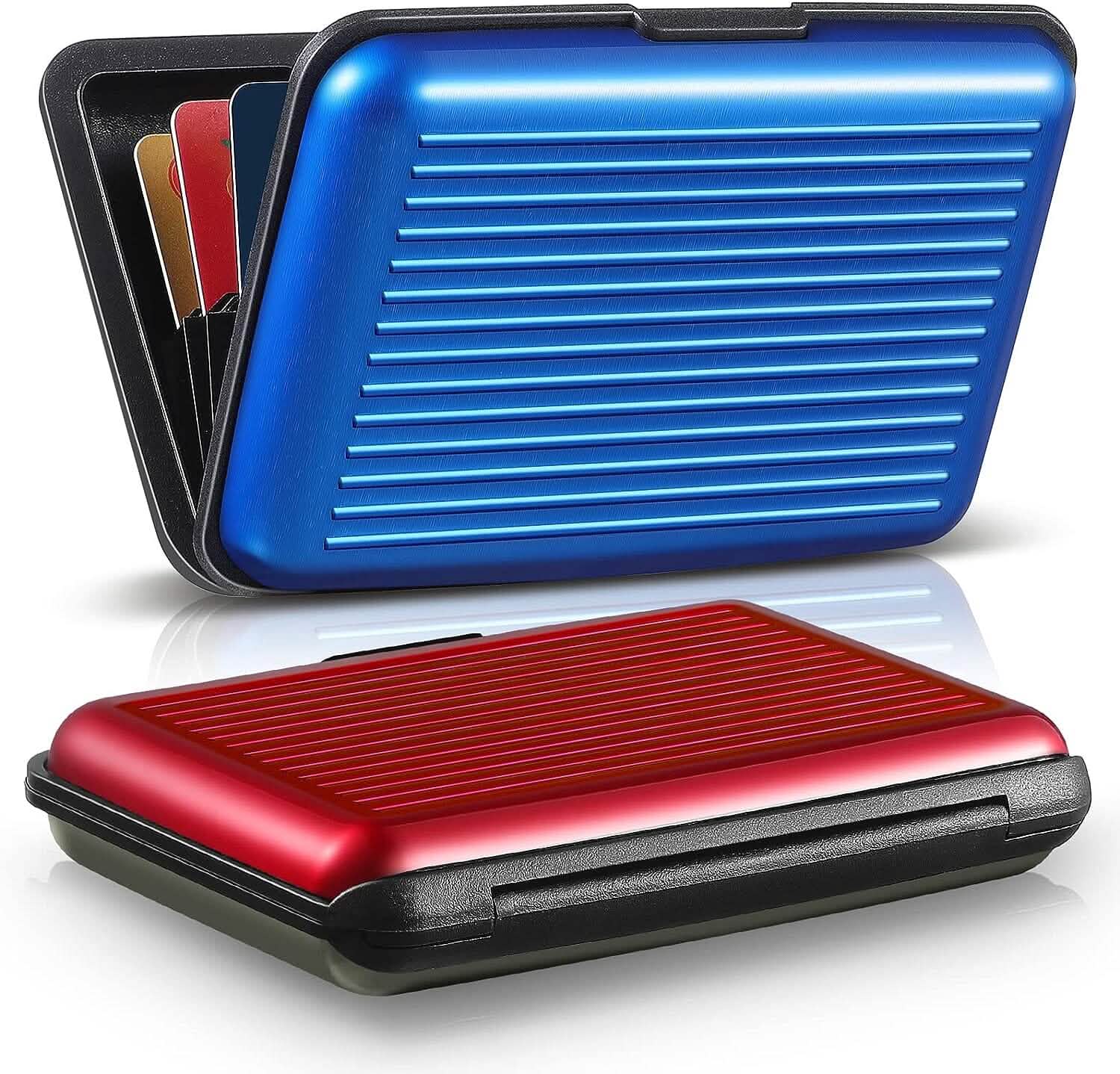 Lot de 2 : Porte-cartes de crédit fin mini avec blocage RFID