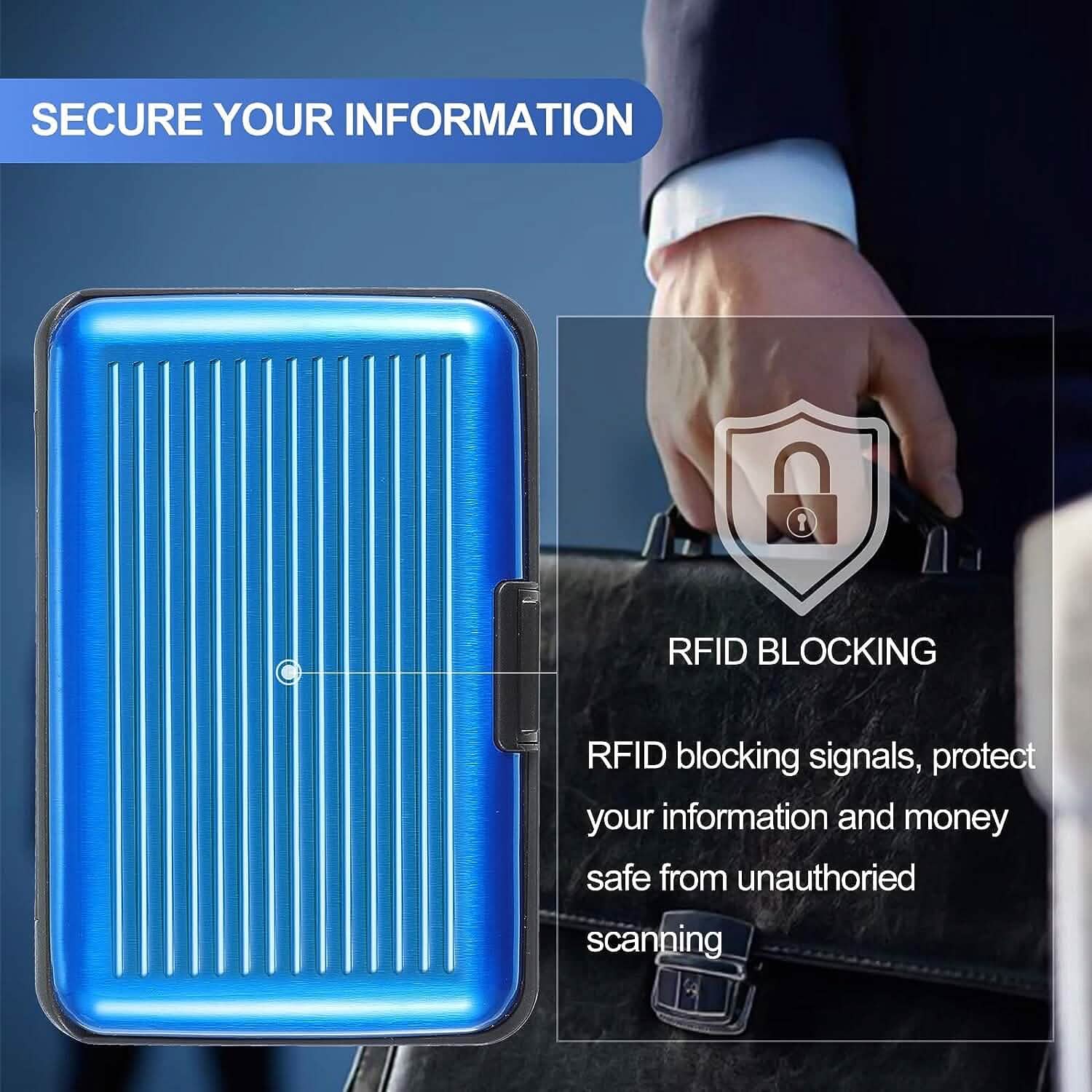 Lot de 2 : Porte-cartes de crédit fin mini avec blocage RFID