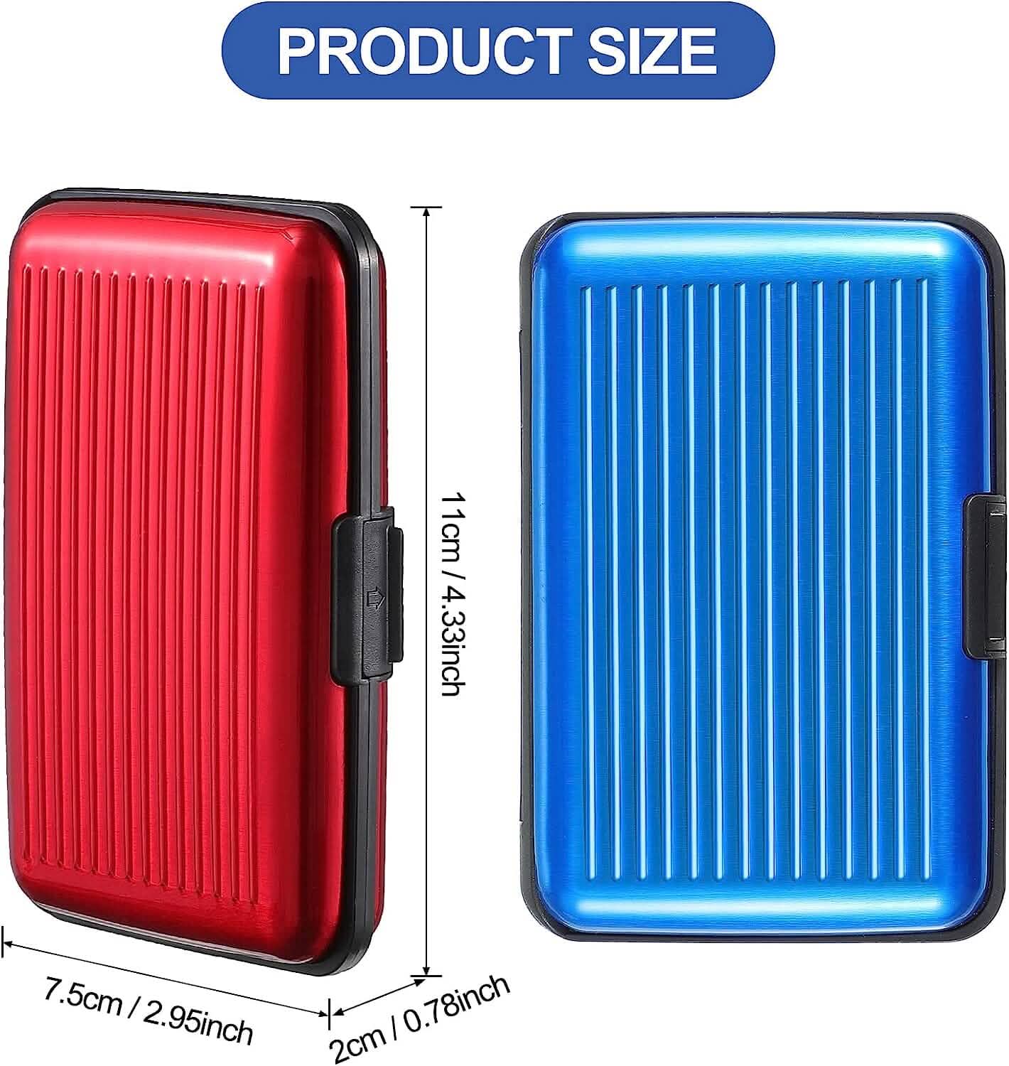 Lot de 2 : Porte-cartes de crédit fin mini avec blocage RFID