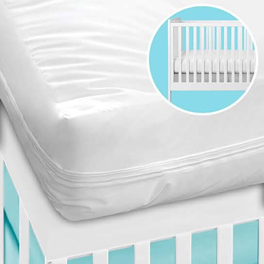 Paquet de 2 : Housse de matelas de berceau de luxe en vinyle avec fermeture éclair