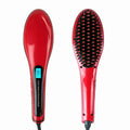 Lot de 2 : Lisseur chauffant électronique avec brosse démêlante