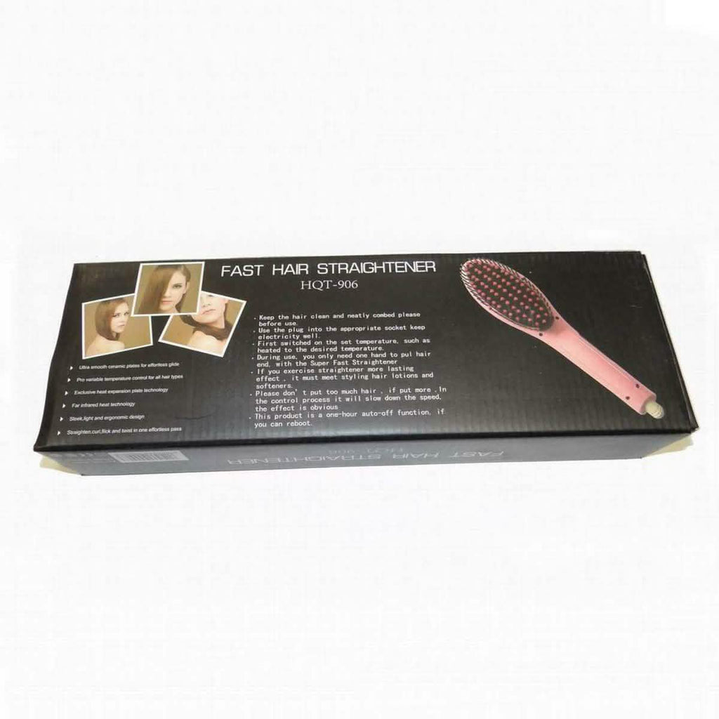 Lot de 2 : Lisseur chauffant électronique avec brosse démêlante
