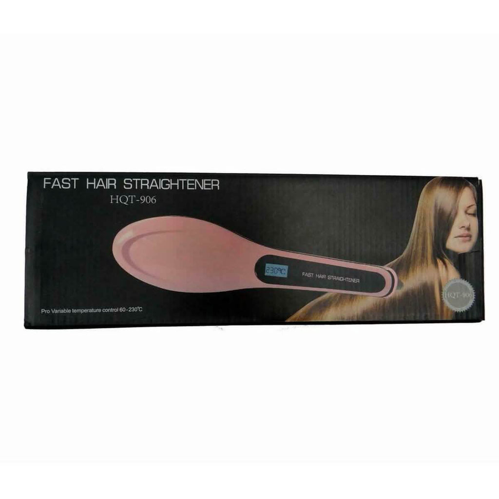 Lot de 2 : Lisseur chauffant électronique avec brosse démêlante