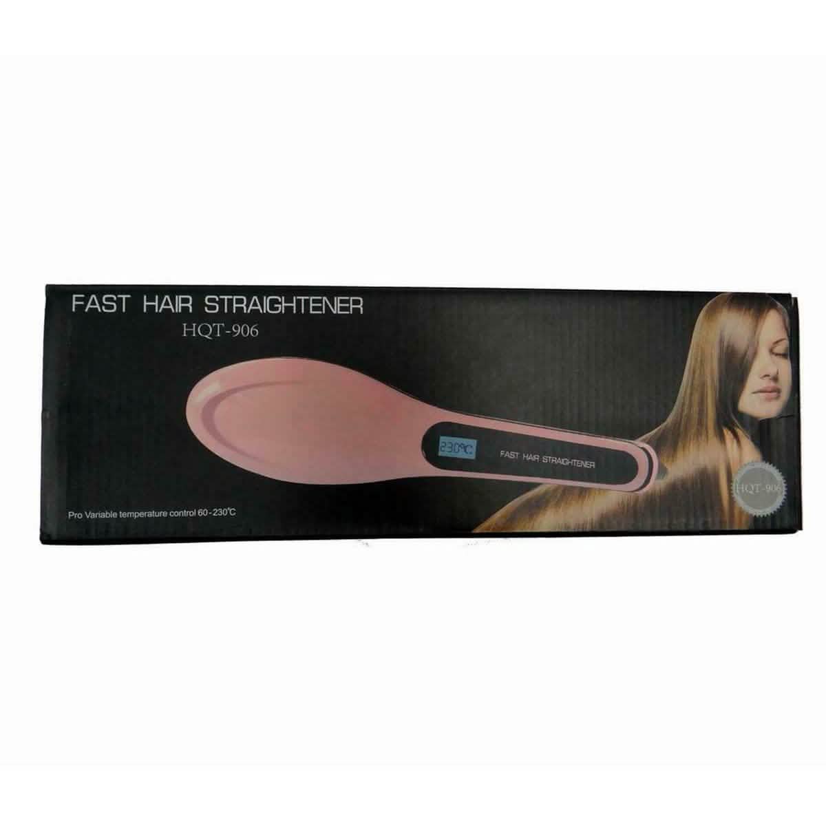 Lot de 2 : Lisseur chauffant électronique avec brosse démêlante