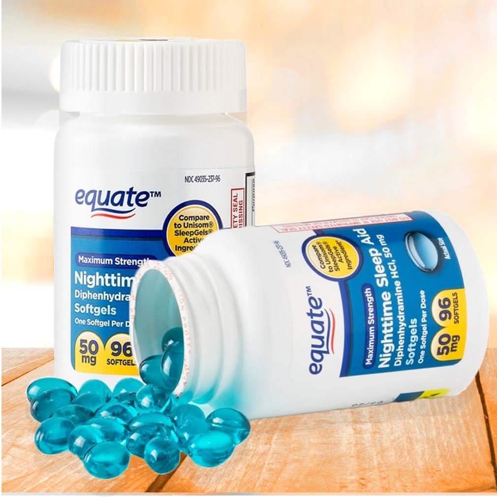 Paquet de 2 : Gélules Equate Force maximale pour le sommeil nocturne