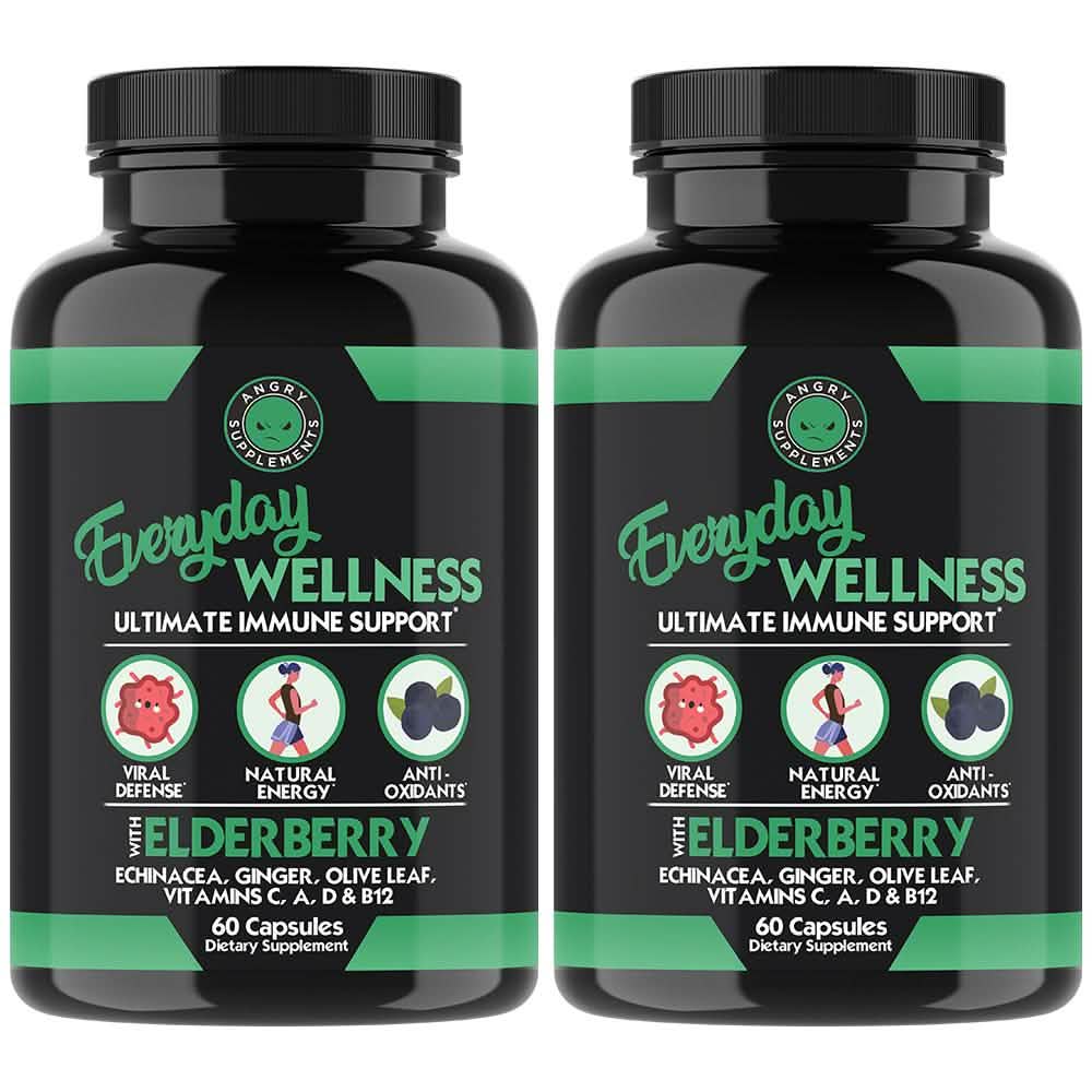 Lot de 2 : Soutien immunitaire bien-être quotidien avec sureau et vitamine C