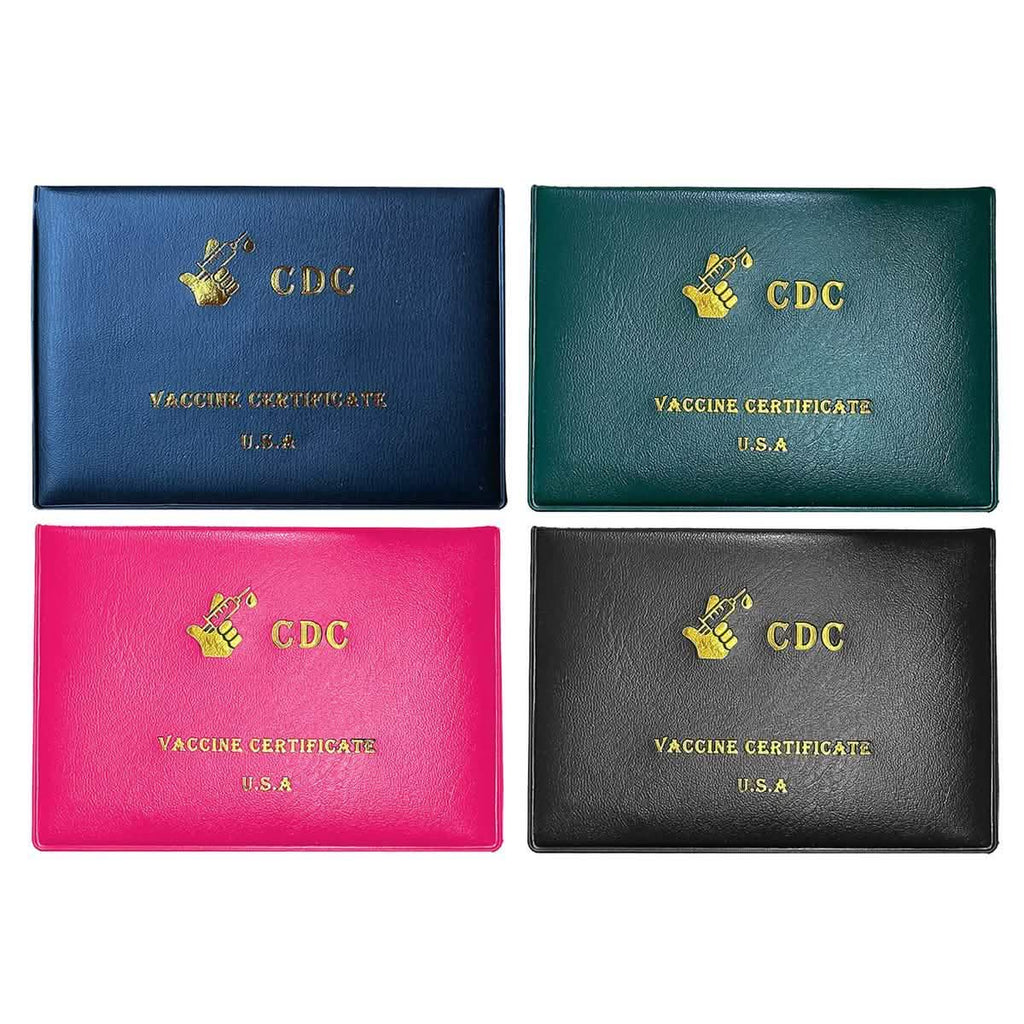 Lot de 2 : Porte-cartes de vaccination CDC en similicuir (protection de dossier d'immunisation)