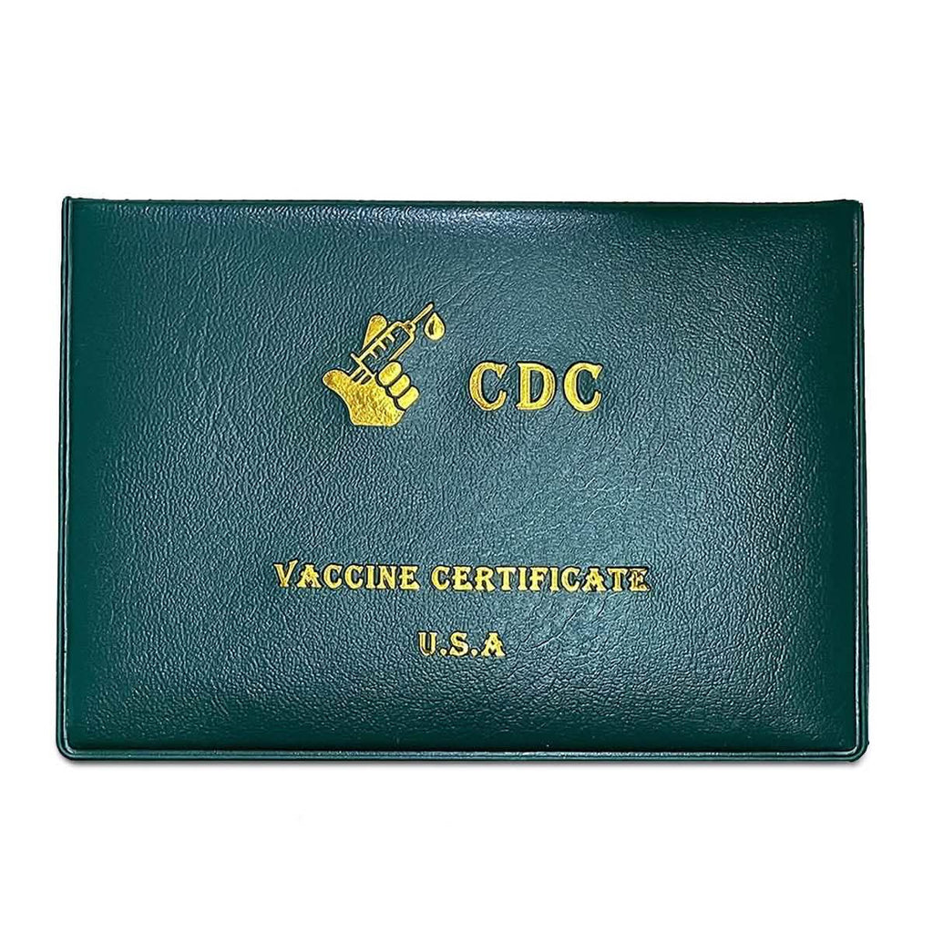 Lot de 2 : Porte-cartes de vaccination CDC en similicuir (protection de dossier d'immunisation)