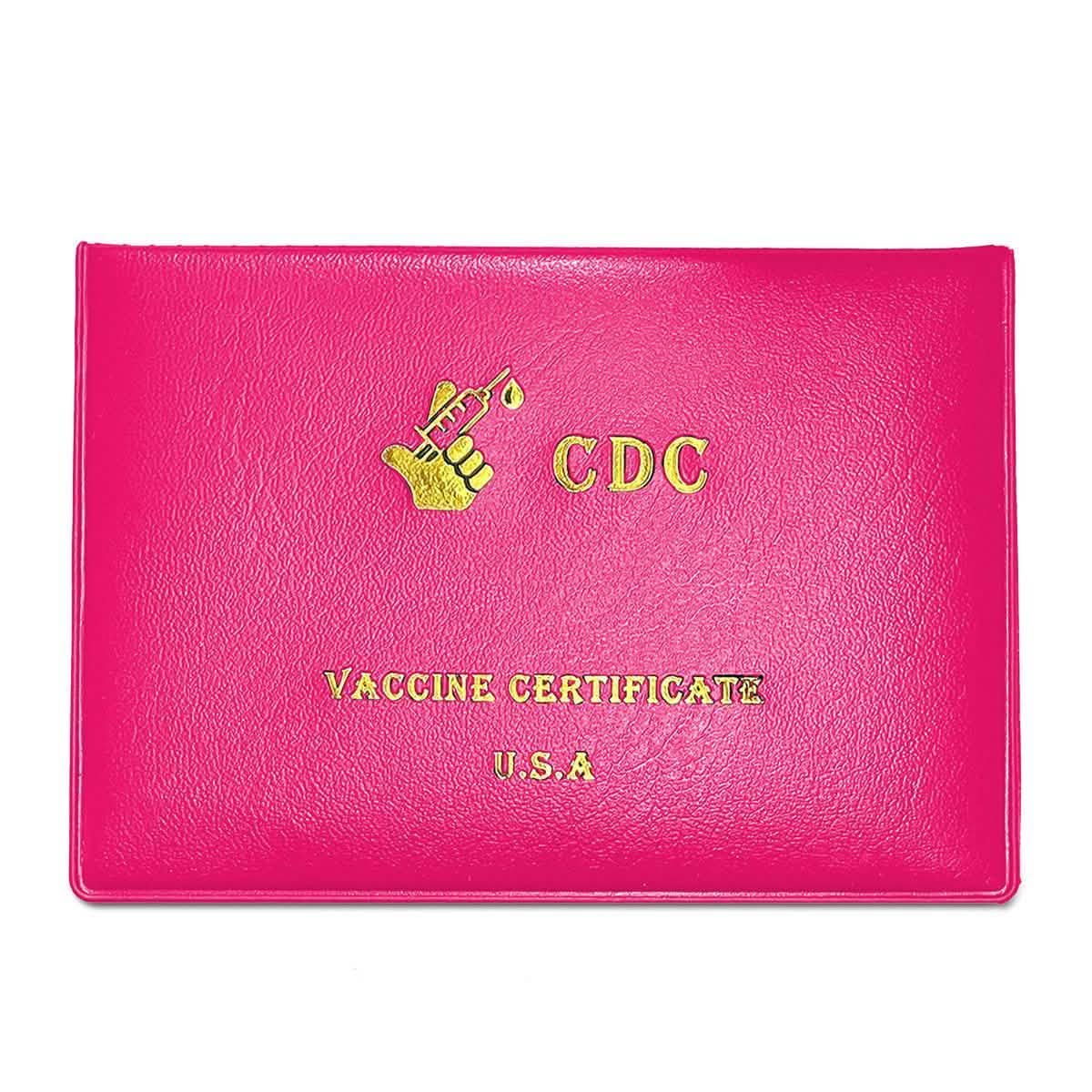 Lot de 2 : Porte-cartes de vaccination CDC en similicuir (protection de dossier d'immunisation)