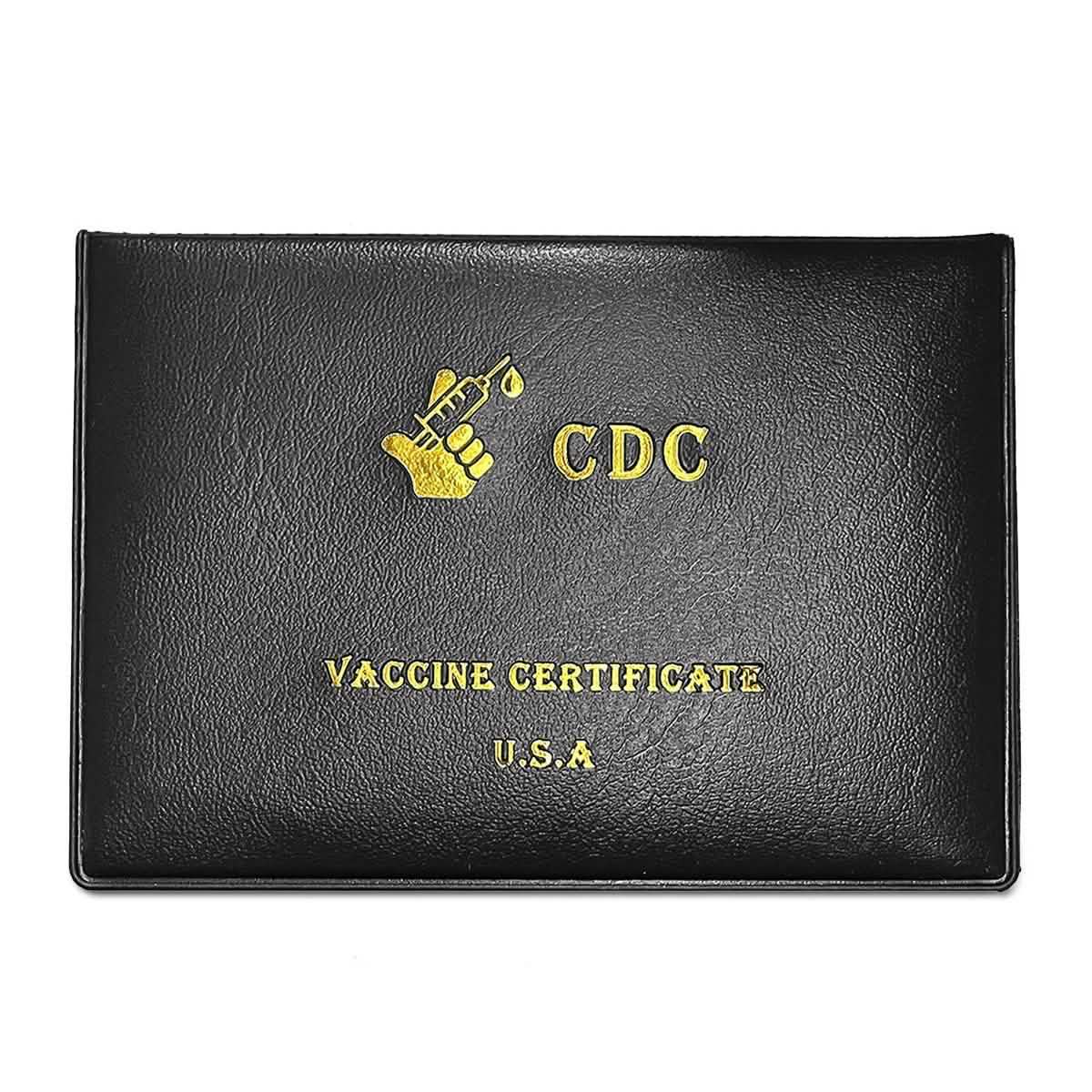 Lot de 2 : Porte-cartes de vaccination CDC en similicuir (protection de dossier d'immunisation)