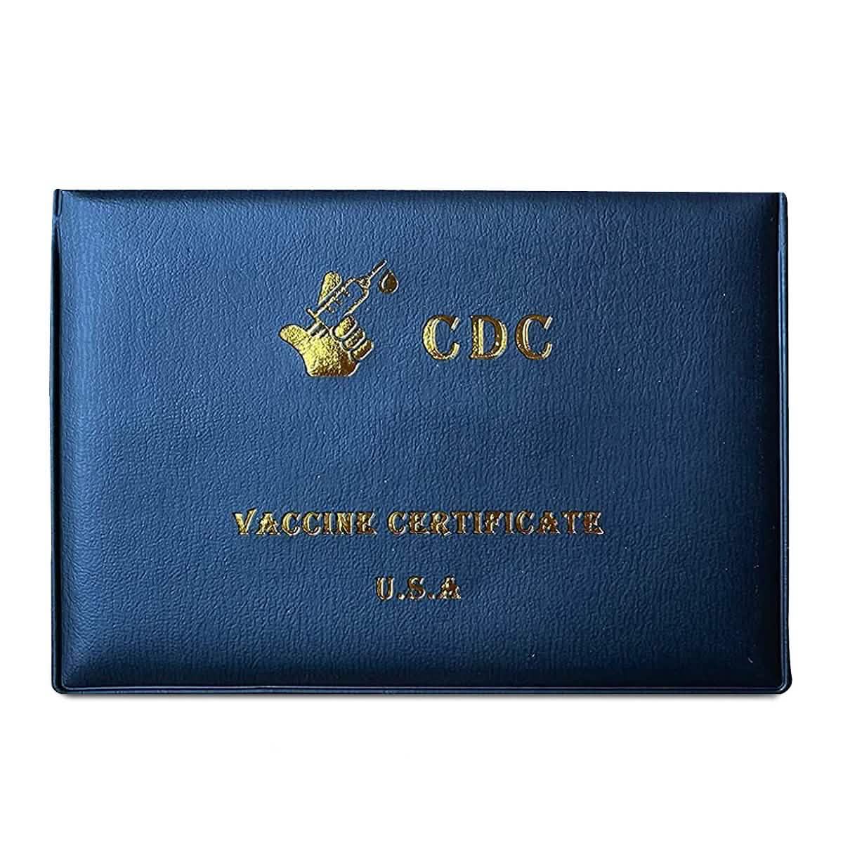 Lot de 2 : Porte-cartes de vaccination CDC en similicuir (protection de dossier d'immunisation)