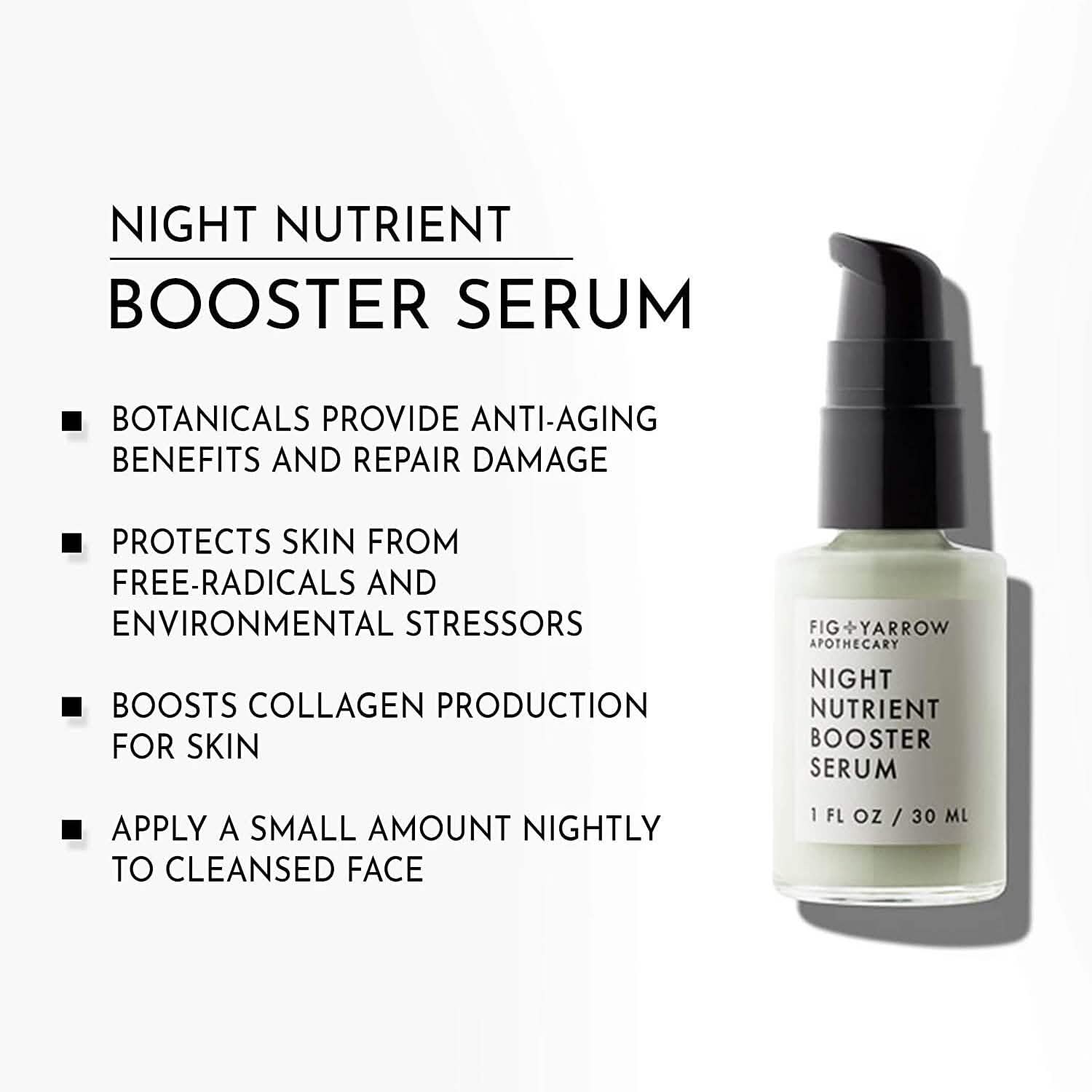 Lot de 2 : Sérum booster nuit Fig+Yarrow Night Nutrients 30 ml