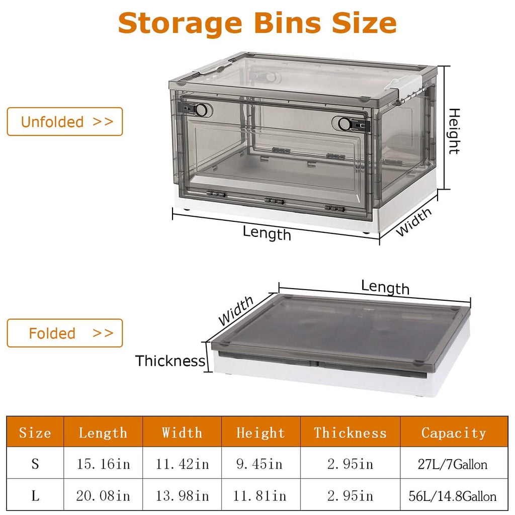 Lot de 2 : bacs de rangement pliables, organisateur de rangement pliable