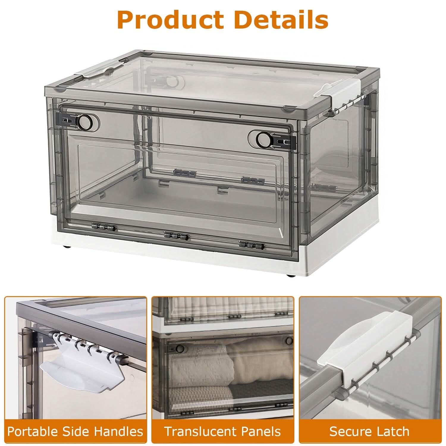 Lot de 2 : bacs de rangement pliables, organisateur de rangement pliable