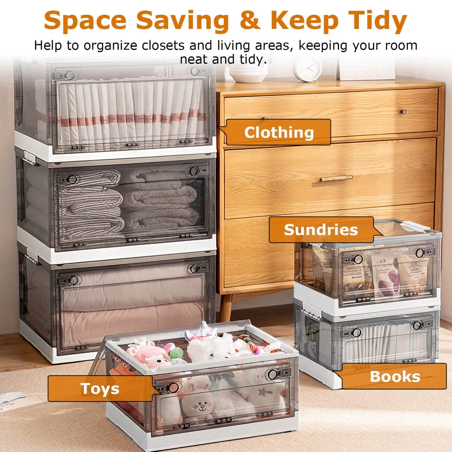 Lot de 2 : bacs de rangement pliables, organisateur de rangement pliable