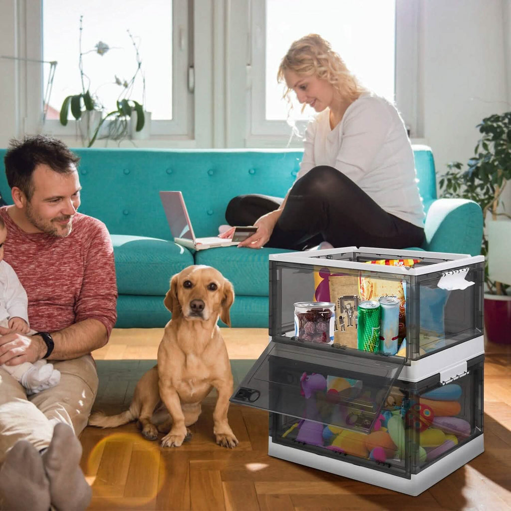 Lot de 2 : bacs de rangement pliables, organisateur de rangement pliable