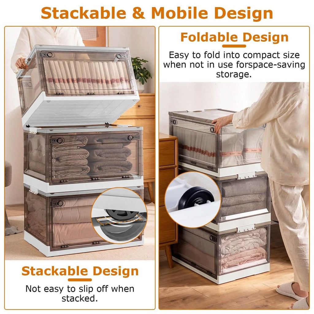 Lot de 2 : bacs de rangement pliables, organisateur de rangement pliable