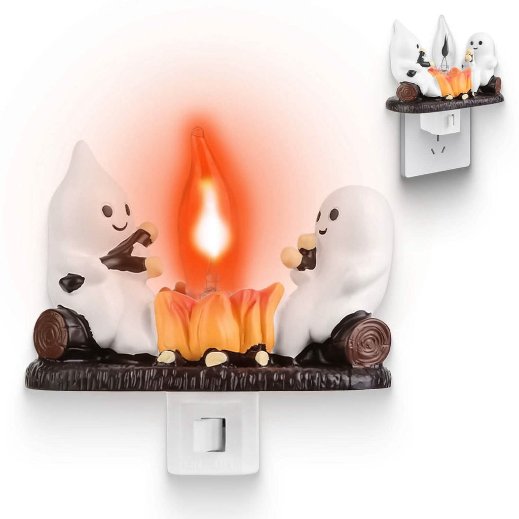 Lot de 2 : Lampe de nuit à flamme vacillante « Feu de camp fantôme »