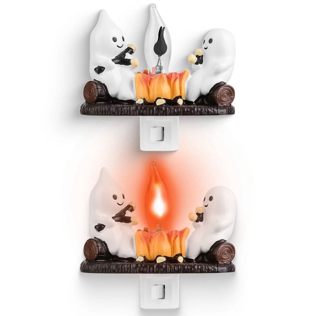 Lot de 2 : Lampe de nuit à flamme vacillante « Feu de camp fantôme »