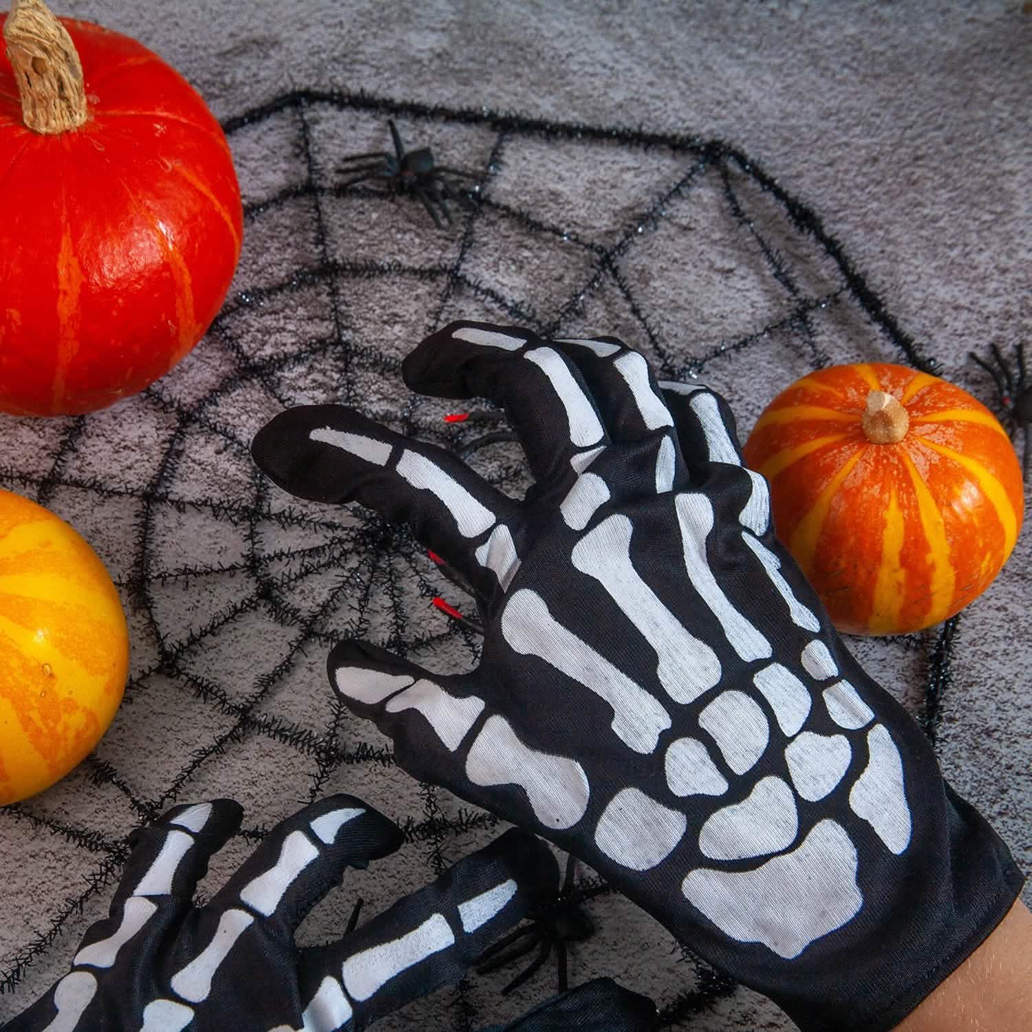 Lot de 2 paires : Gants phosphorescents Spécial Halloween