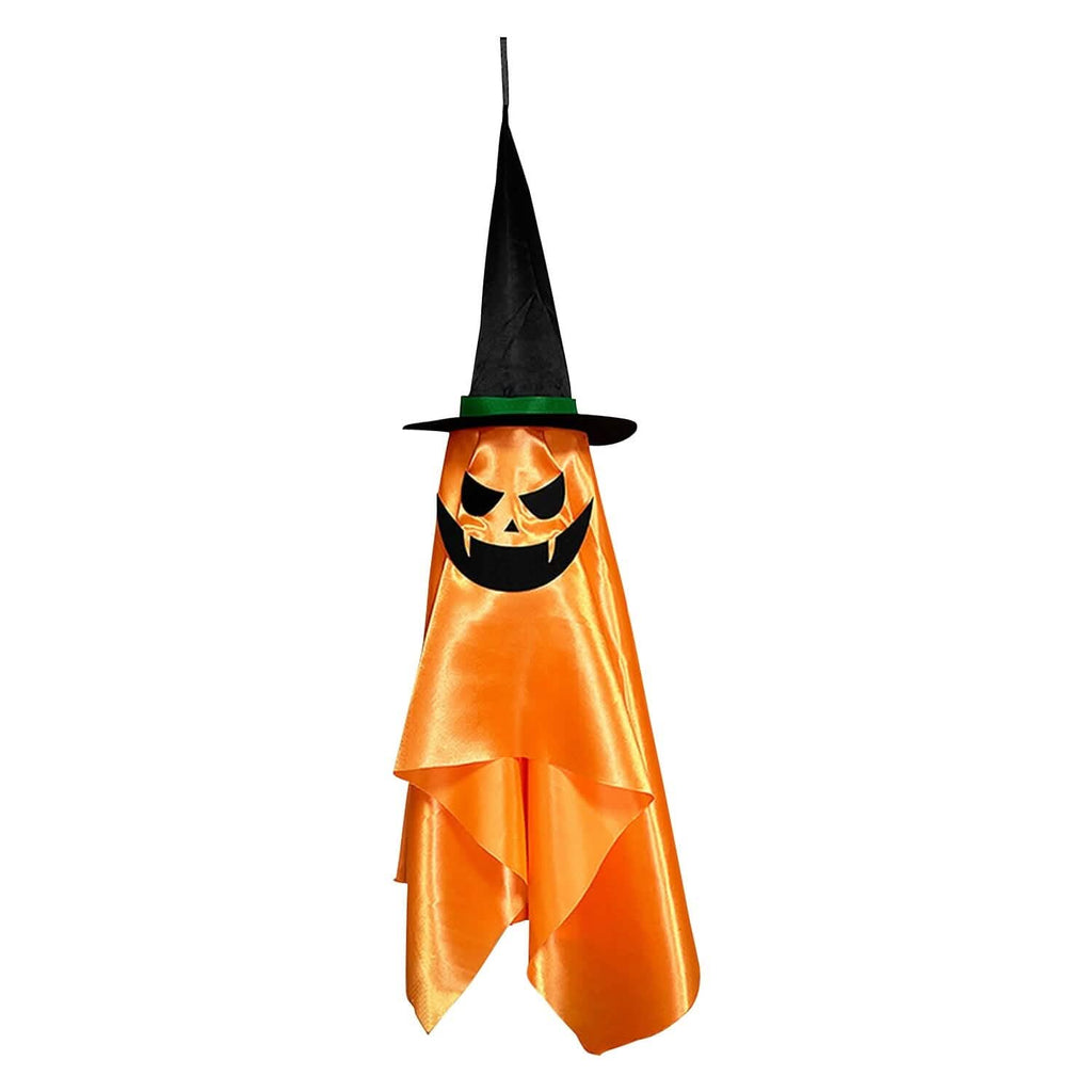 Lot de 2 : Fantômes suspendus avec chapeau de sorcier et visage effrayant