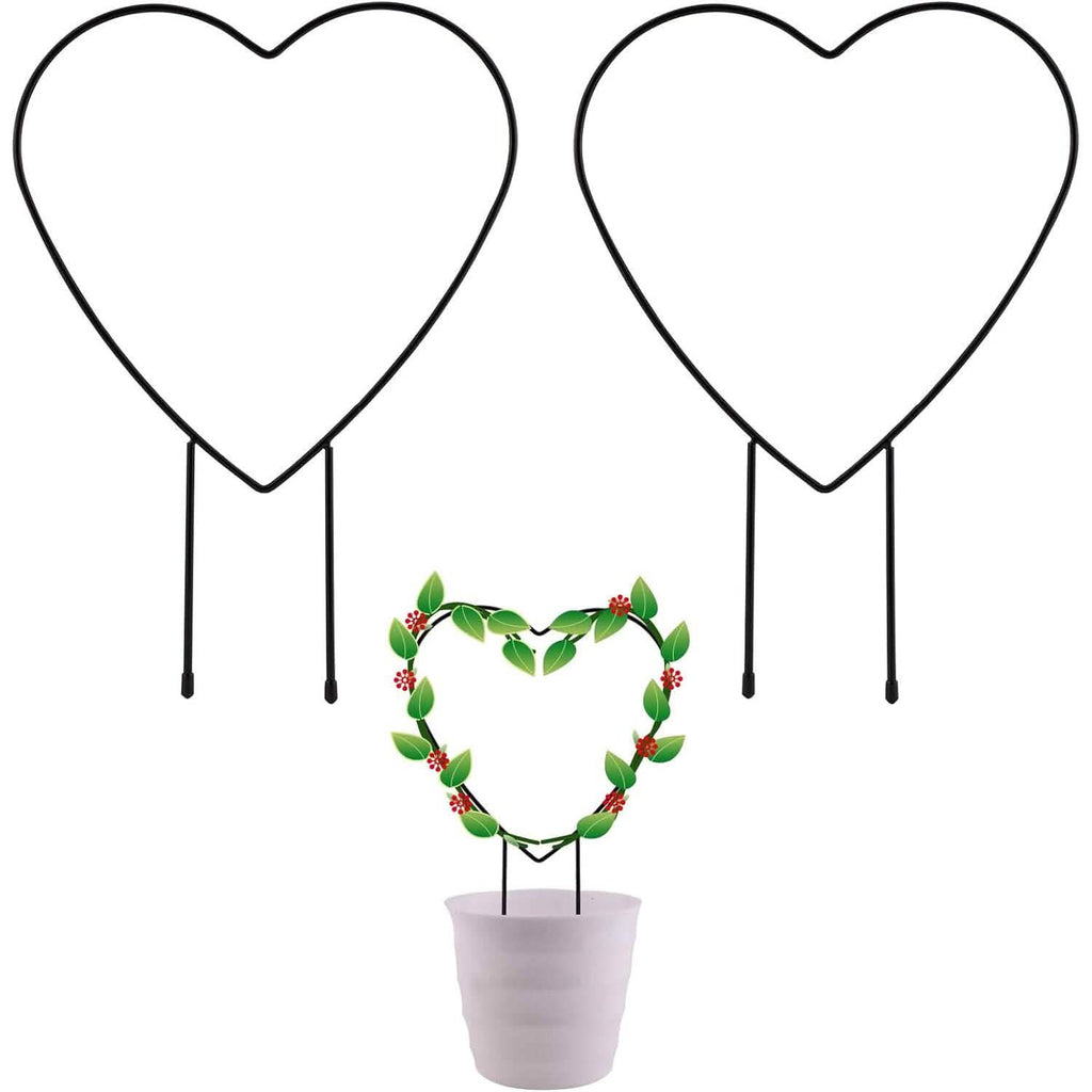Lot de 2 tuteurs de plantes en forme de cœur