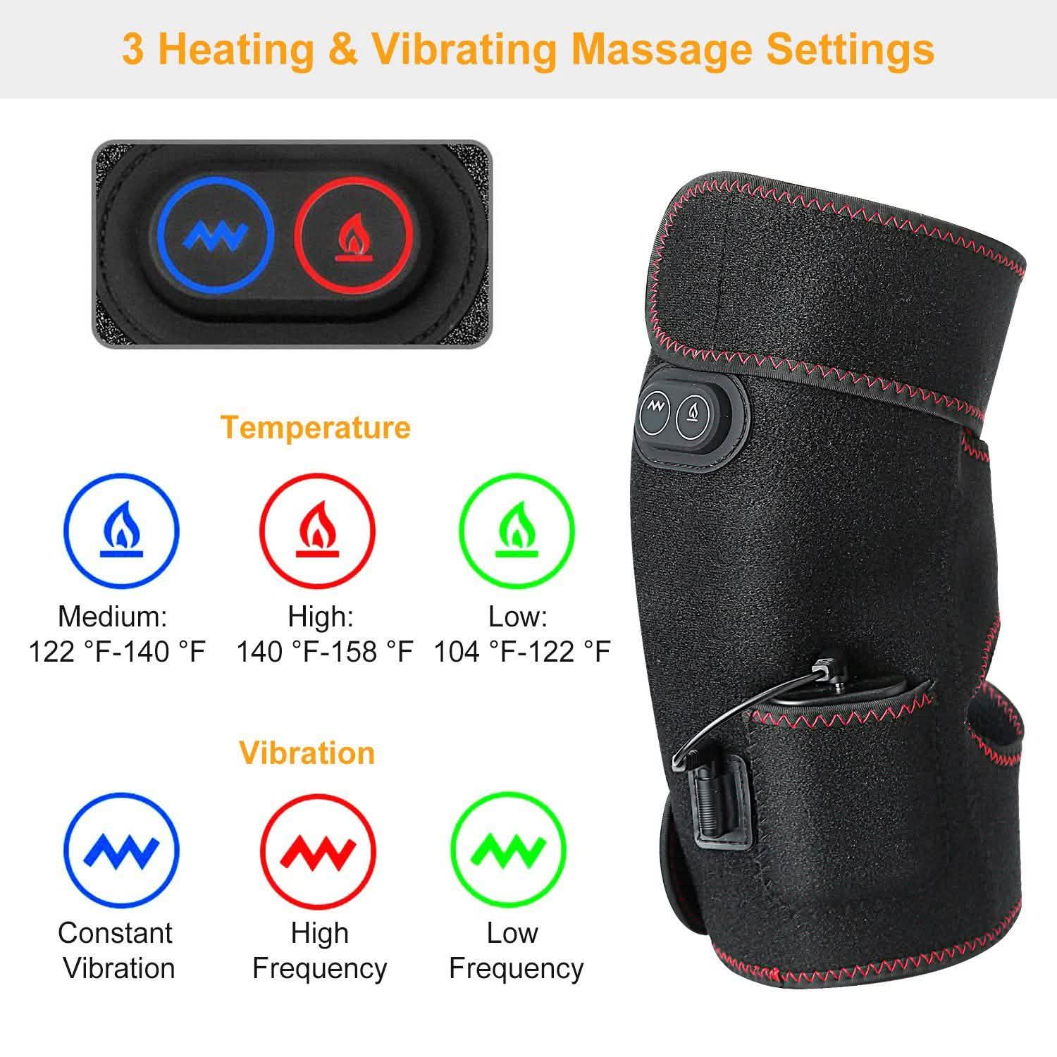 Lot de 2 : Masseur chauffant pour genoux