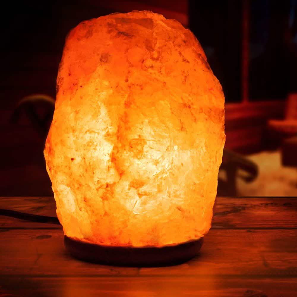 Lot de 2 : Lampe de sel de l'Himalaya en cristal naturel sculptée à la main Hemingweigh
