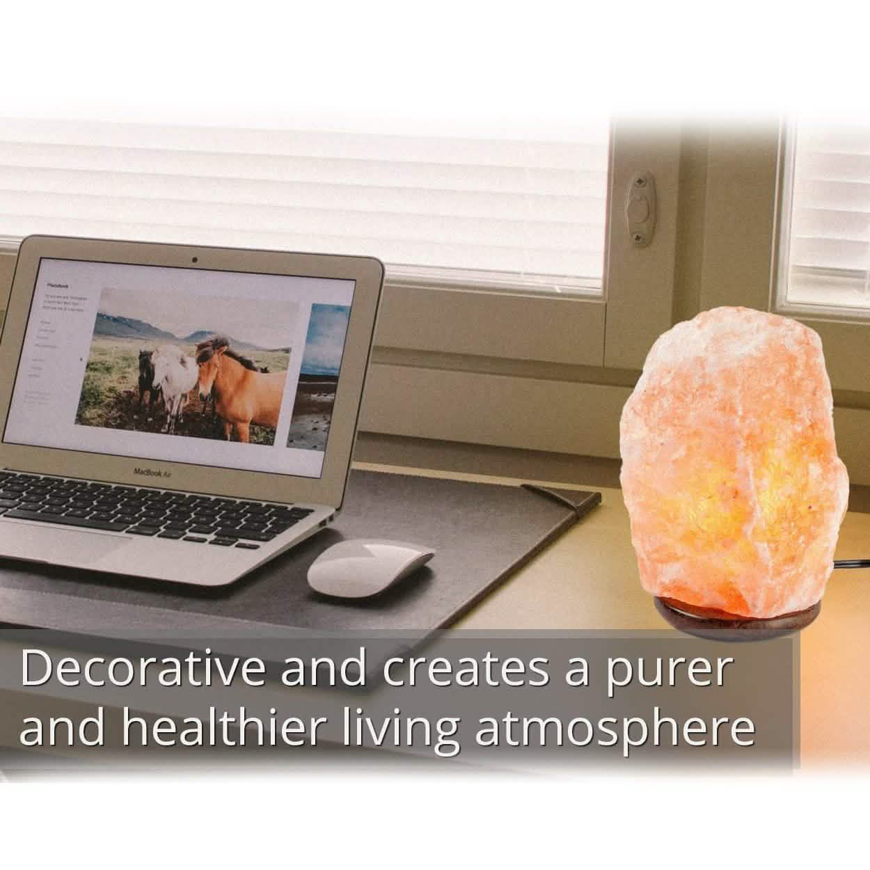 Lot de 2 : Lampe de sel de l'Himalaya en cristal naturel sculptée à la main Hemingweigh