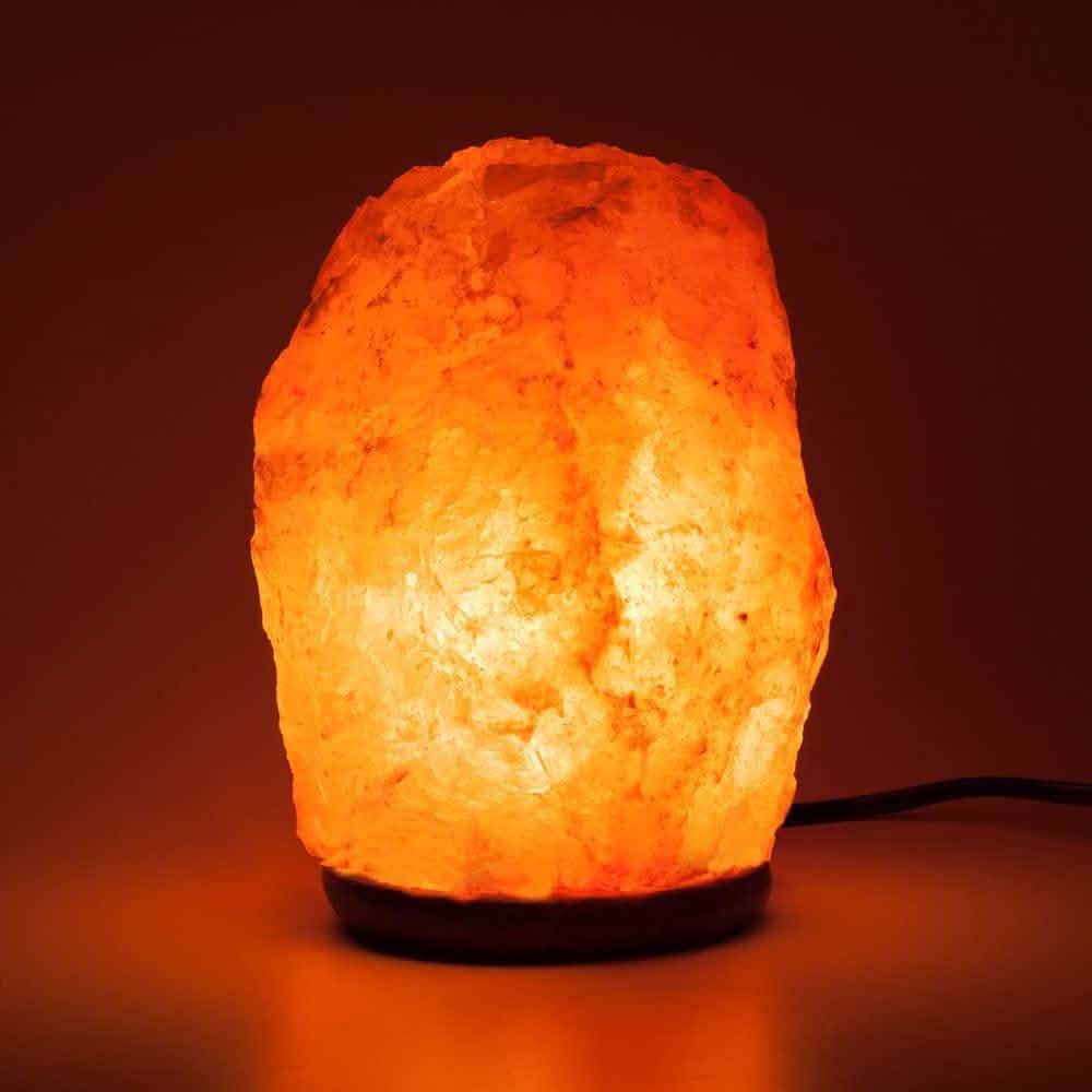 Lot de 2 : Lampe de sel de l'Himalaya en cristal naturel sculptée à la main Hemingweigh