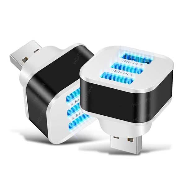Lot de 2 : Concentrateur USB haute vitesse 3 ports