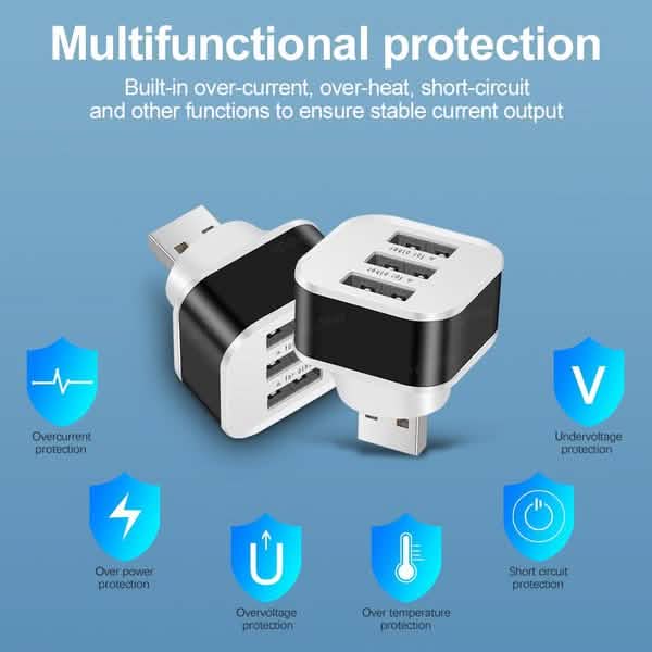 Lot de 2 : Concentrateur USB haute vitesse 3 ports