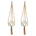 Lot de 2 : Suspension en macramé pour plantes (corde) d'intérieur et d'extérieur