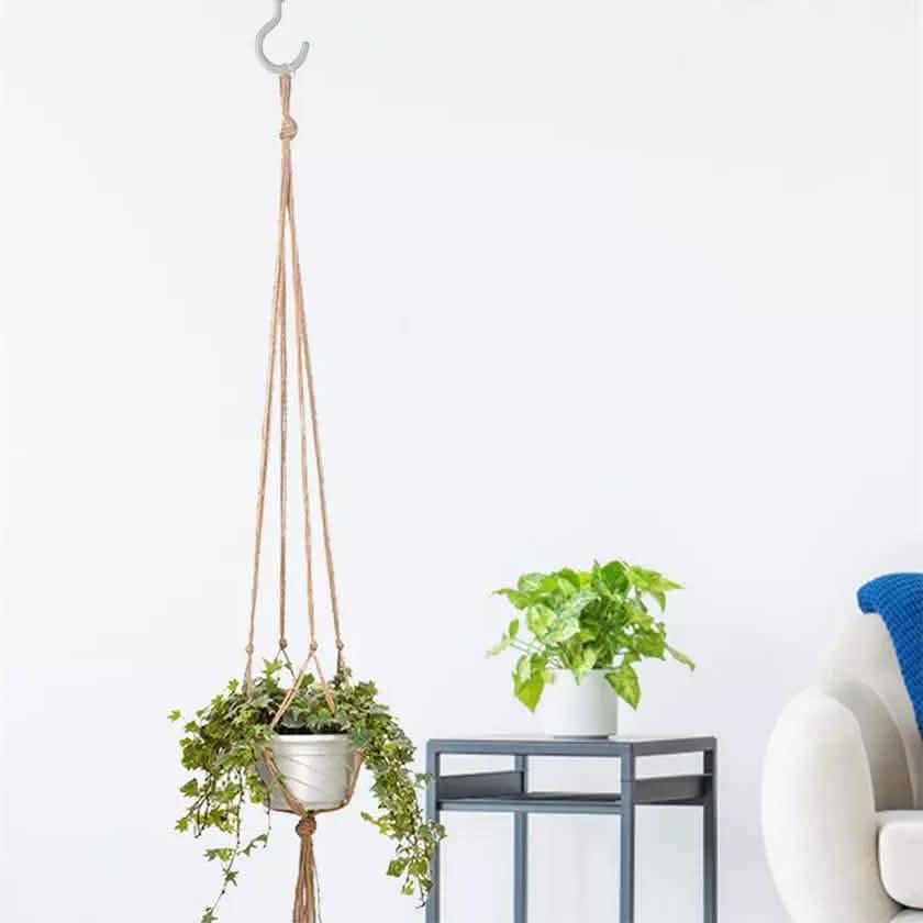 Lot de 2 : Suspension en macramé pour plantes (corde) d'intérieur et d'extérieur