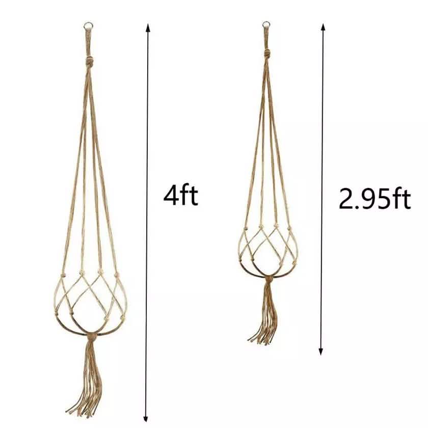 Lot de 2 : Suspension en macramé pour plantes (corde) d'intérieur et d'extérieur