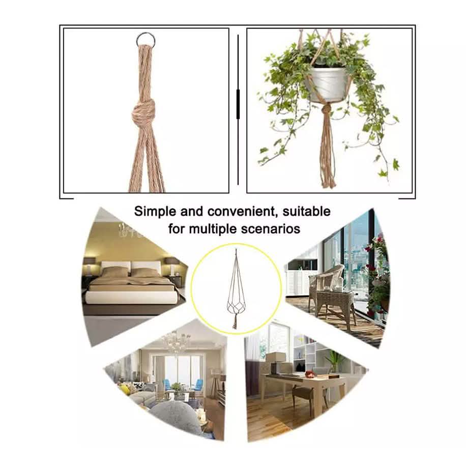 Lot de 2 : Suspension en macramé pour plantes (corde) d'intérieur et d'extérieur