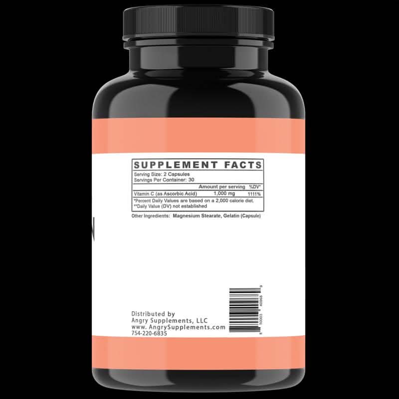 Lot de 2 : Vitamine C pure 1 000 mg – Soutient le système immunitaire et agit comme antioxydant
