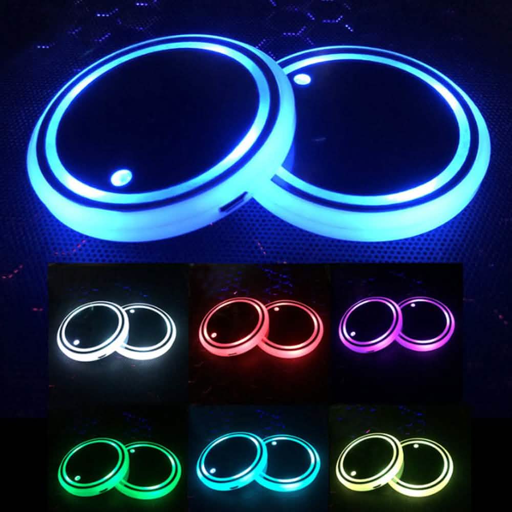 Lot de 2 : Sous-verres de voiture lumineux à LED