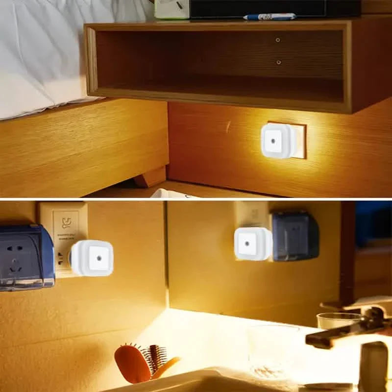 Lot de 2 : Veilleuse LED, applique murale à brancher avec capteur crépusculaire automatique