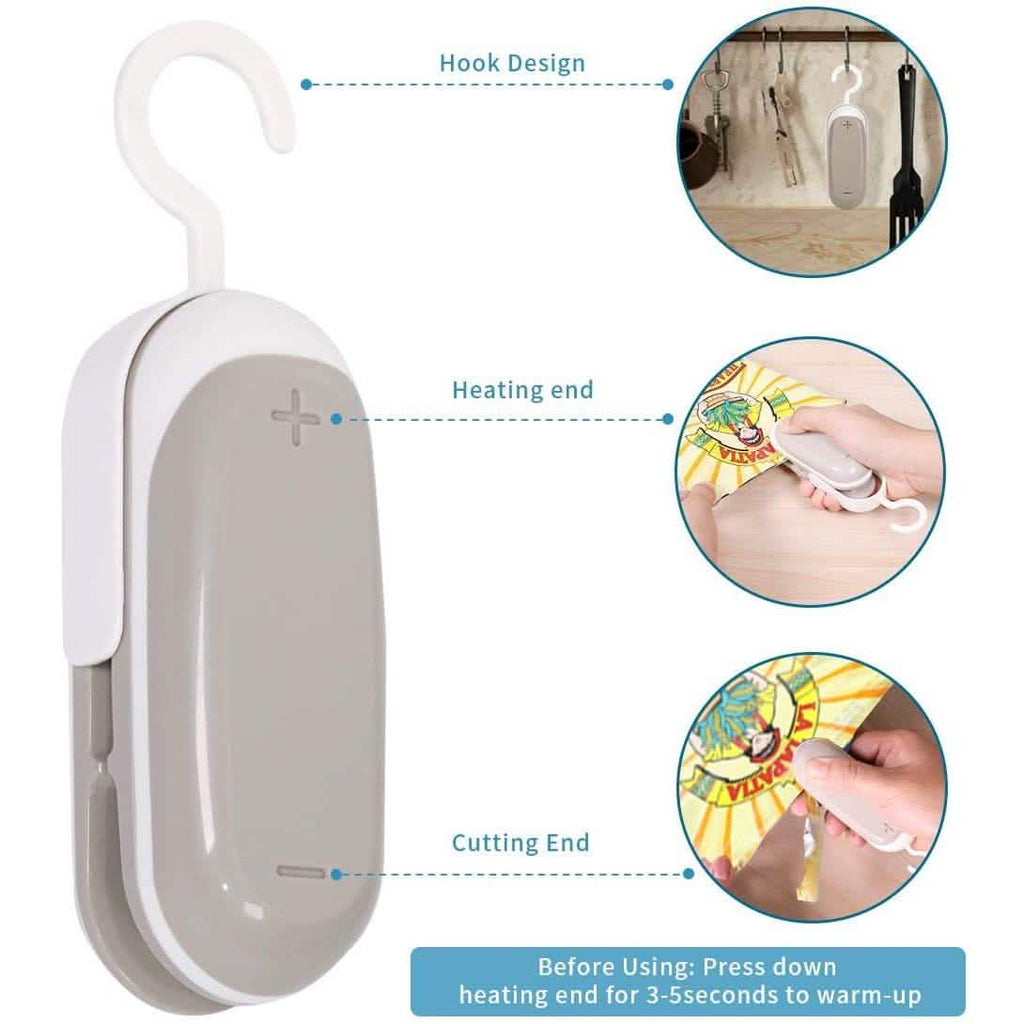 Lot de 2 : Mini scelleuse de sacs Mempedont - Thermoscelleuse pour sacs en plastique