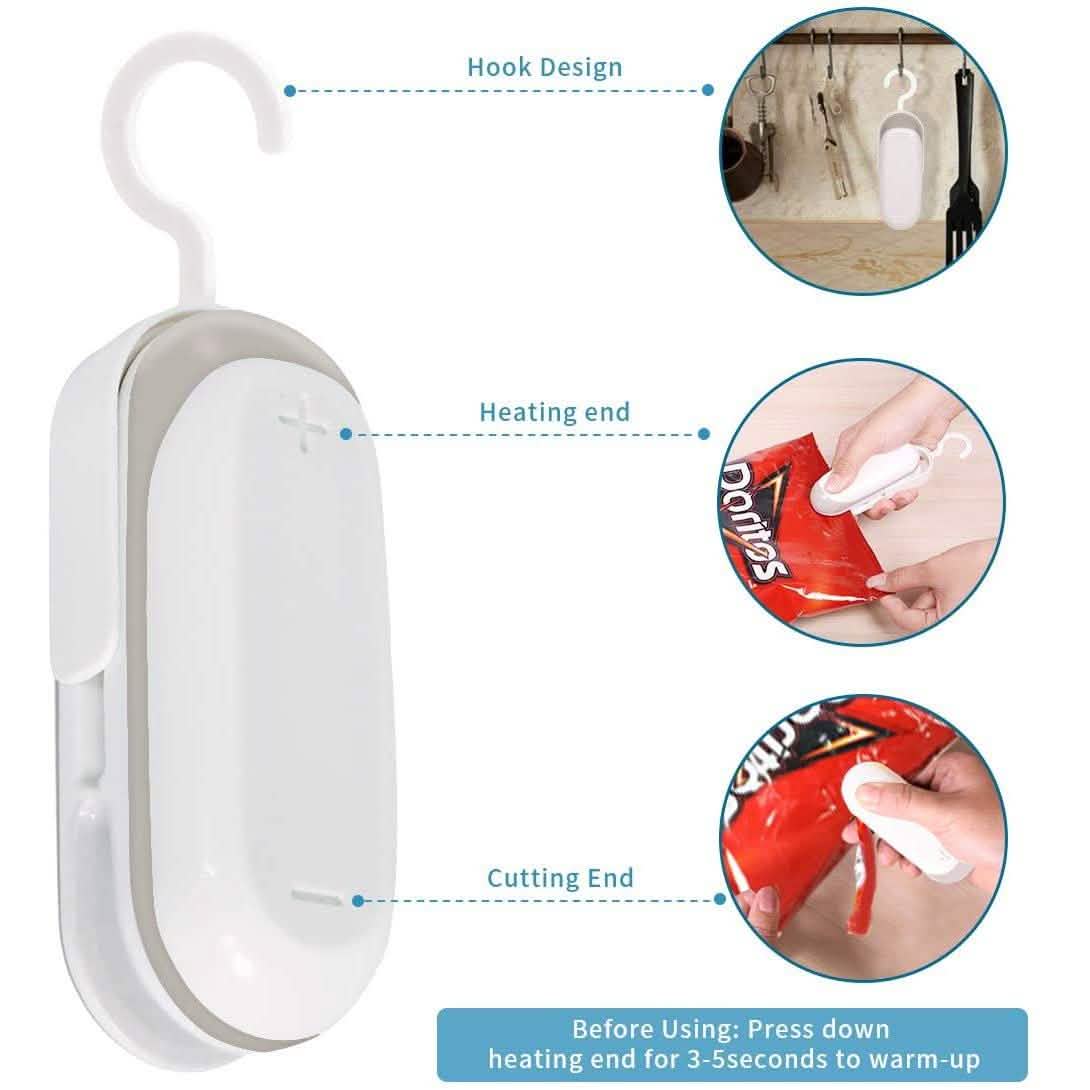 Lot de 2 : Mini scelleuse de sacs Mempedont - Thermoscelleuse pour sacs en plastique