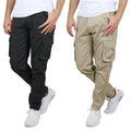 Lot de 2 : Pantalons cargo stretch en coton souple pour homme