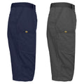 Lot de 2 : Shorts cargo utilitaires en coton avec ceinture pour homme, grandes tailles