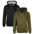 Lot de 2 : Sweat à capuche zippé doublé polaire Sherpa épais pour homme
