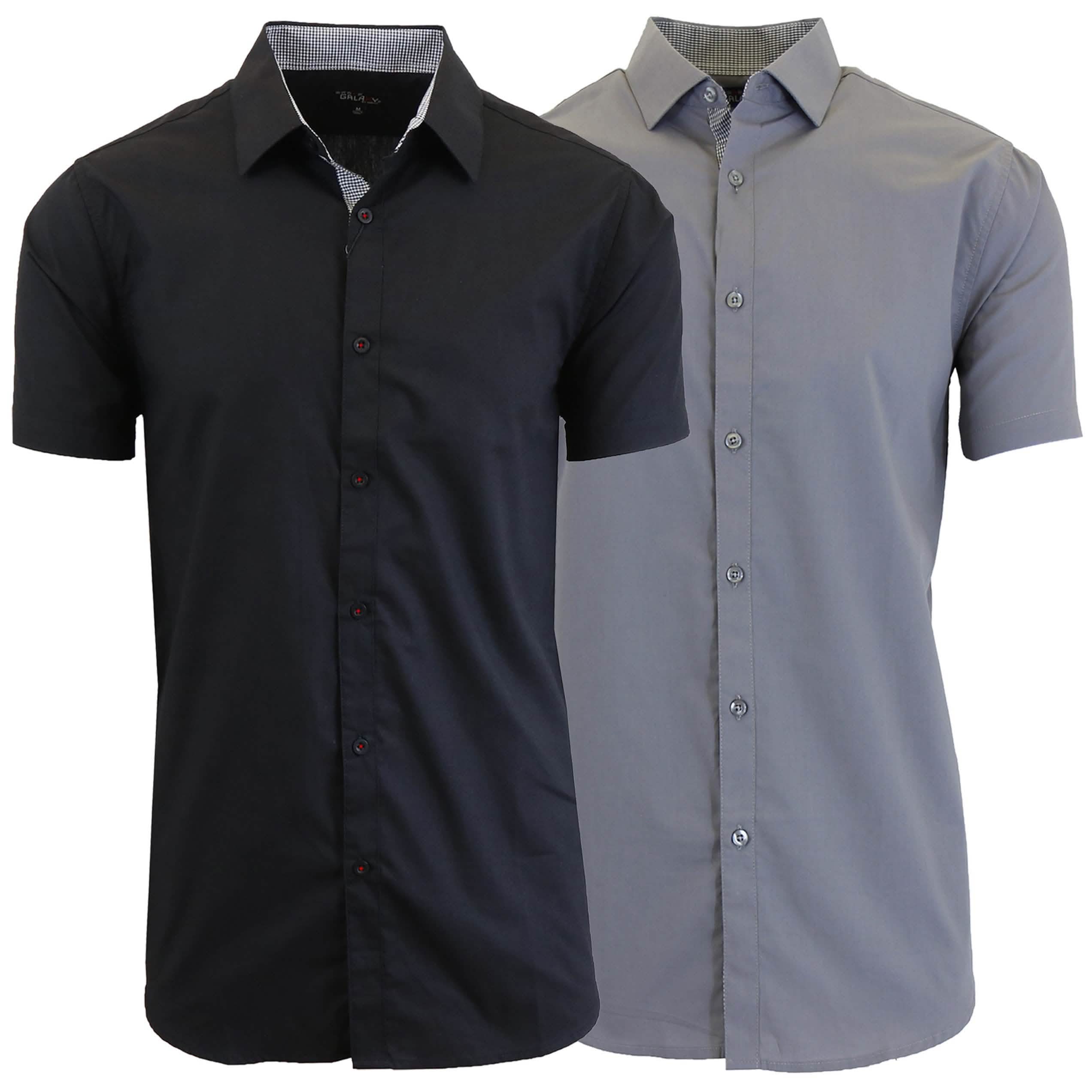 Lot de 2 : Chemises habillées à manches courtes coupe ajustée pour homme