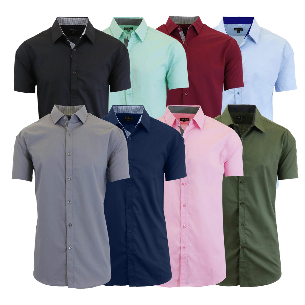 Lot de 2 : Chemises habillées à manches courtes coupe ajustée pour homme