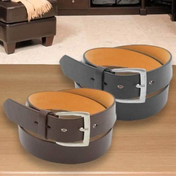 Lot de 2 : Ceintures unies pour hommes - Taille : 38-40
